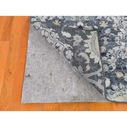 Wool and Silk Wool & Silk Hand Knotted Rug Grey No Border 3.0X12.2 -O059953