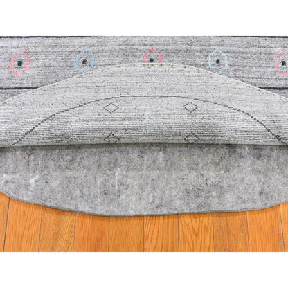 Modern and Contemporary Wool & Silk Hand Loomed Rug Grey No Border 4.1X4.1 -O059966