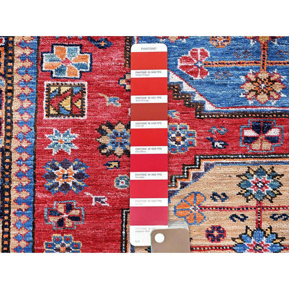 Kazak Wool Hand Knotted Rug Red 4.3x5.7 -O0599