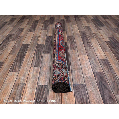Kazak Wool Hand Knotted Rug Red 4.3x5.7 -O0599