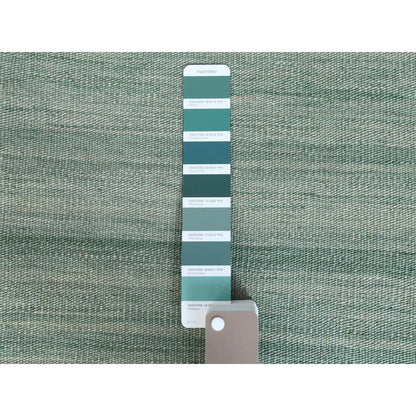 Flat Weave Wool Hand Woven Rug Green Dark Gray 9.2X12.0 -O060023