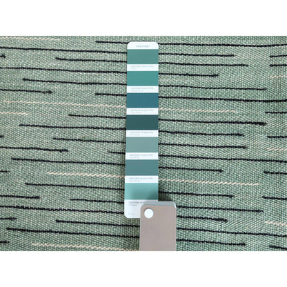 Flat Weave Wool Hand Woven Rug Green No Border 8.2X10.1 -O060031