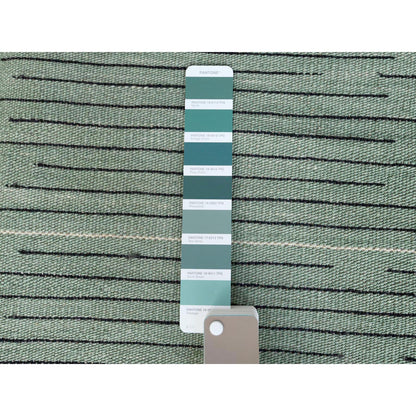 Flat Weave Wool Hand Woven Rug Green No Border 10.2X14.0 -O060035