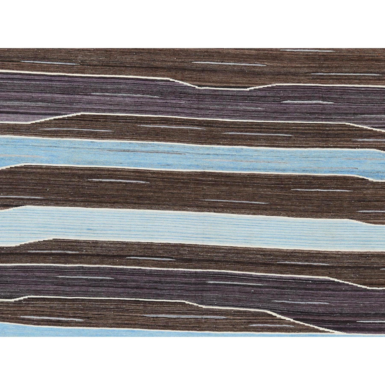 Flat Weave Wool Hand Woven Rug Brown No Border 8.2X10.1 -O060038