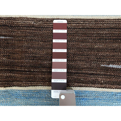 Flat Weave Wool Hand Woven Rug Brown No Border 8.2X10.1 -O060038