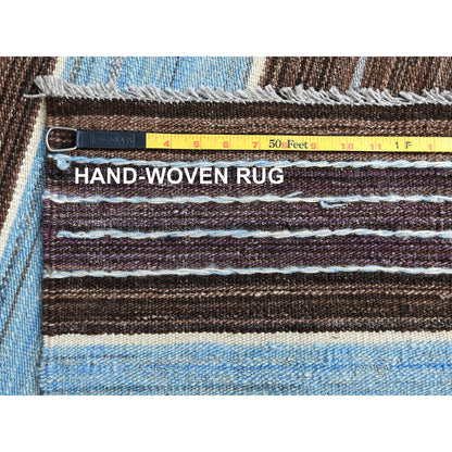 Flat Weave Wool Hand Woven Rug Brown No Border 8.2X10.1 -O060038