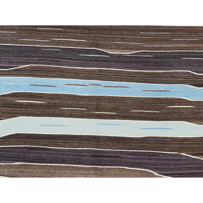 Flat Weave Wool Hand Woven Rug Brown No Border 8.3X10.2 -O060039