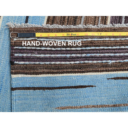 Flat Weave Wool Hand Woven Rug Brown No Border 8.3X10.2 -O060039