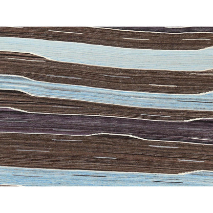 Flat Weave Wool Hand Woven Rug Brown No Border 6.3X9.0 -O060040