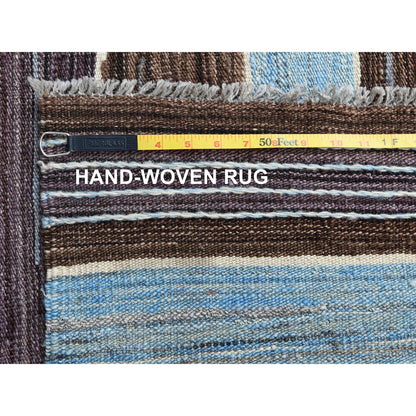 Flat Weave Wool Hand Woven Rug Brown No Border 6.3X9.0 -O060040