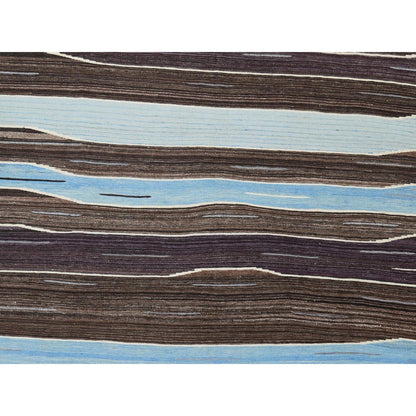 Flat Weave Wool Hand Woven Rug Brown No Border 6.4X9.0 -O060041