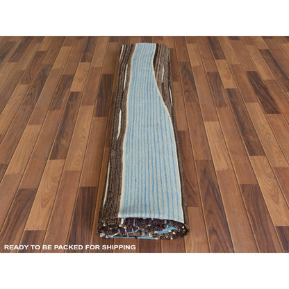 Flat Weave Wool Hand Woven Rug Brown No Border 10.5X14.0 -O060042