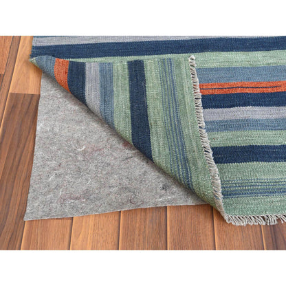 Flat Weave Wool Hand Woven Rug Orange No Border 10.4X14.2 -O060050