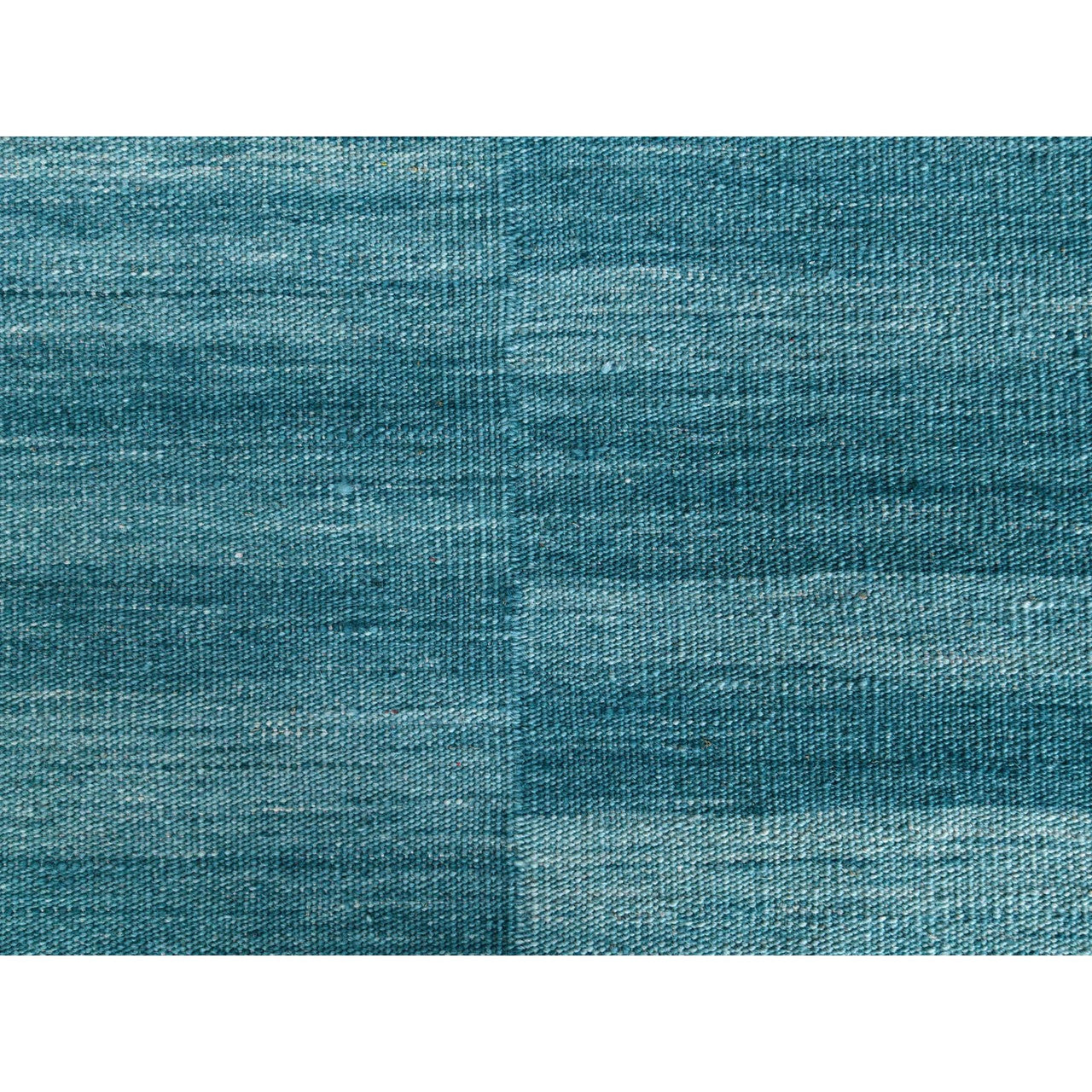 Flat Weave Wool Hand Woven Rug Teal No Border 10.8X14.1 -O060053