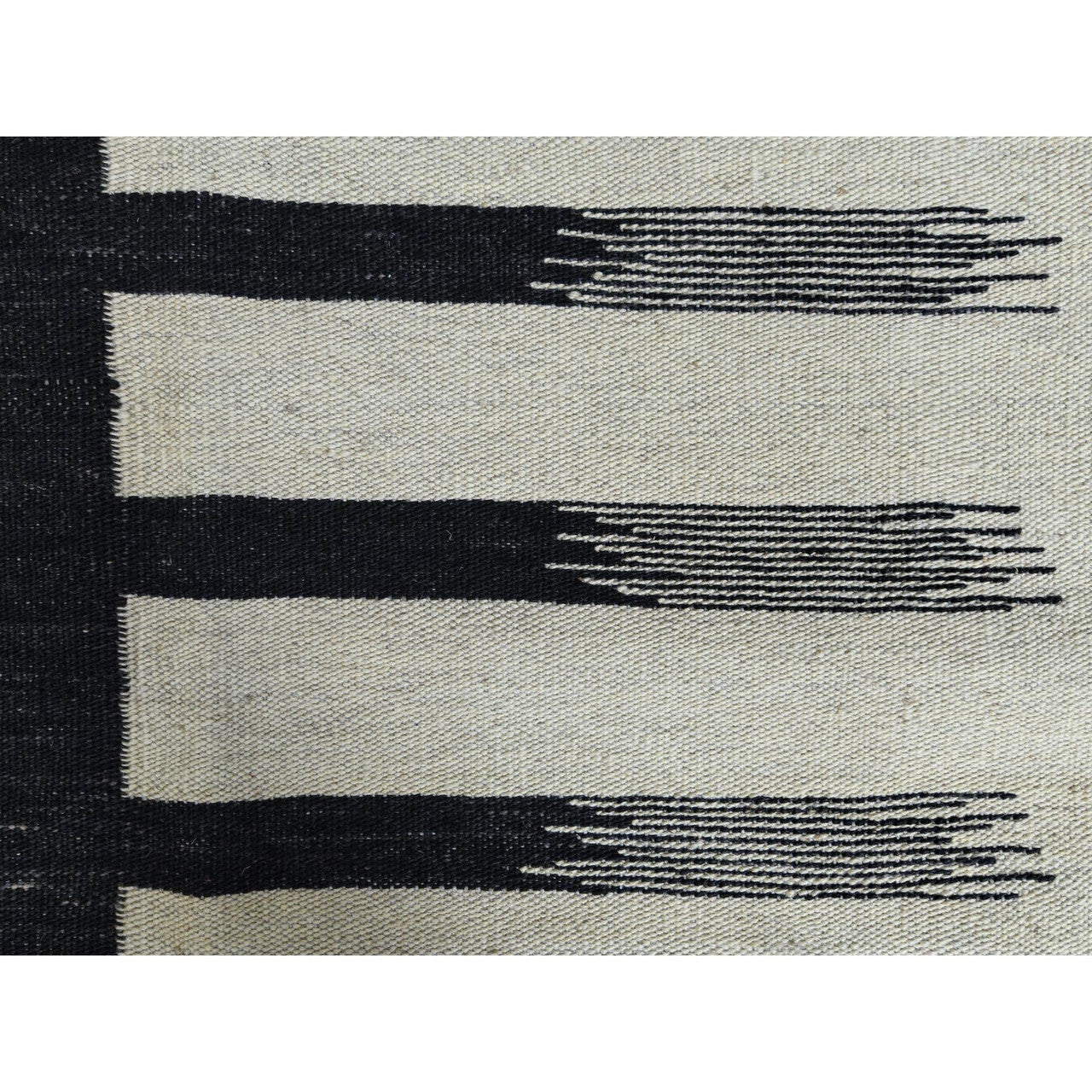 Flat Weave Wool Hand Woven Rug Black No Border 8.2X10.0 -O060072