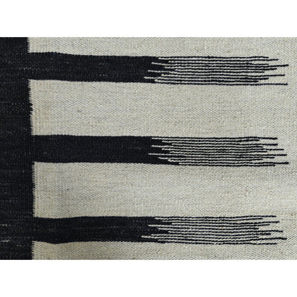 Flat Weave Wool Hand Woven Rug Black No Border 8.2X10.0 -O060072
