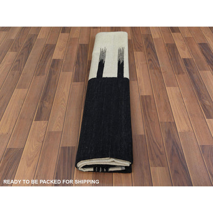 Flat Weave Wool Hand Woven Rug Black No Border 8.2X10.0 -O060072
