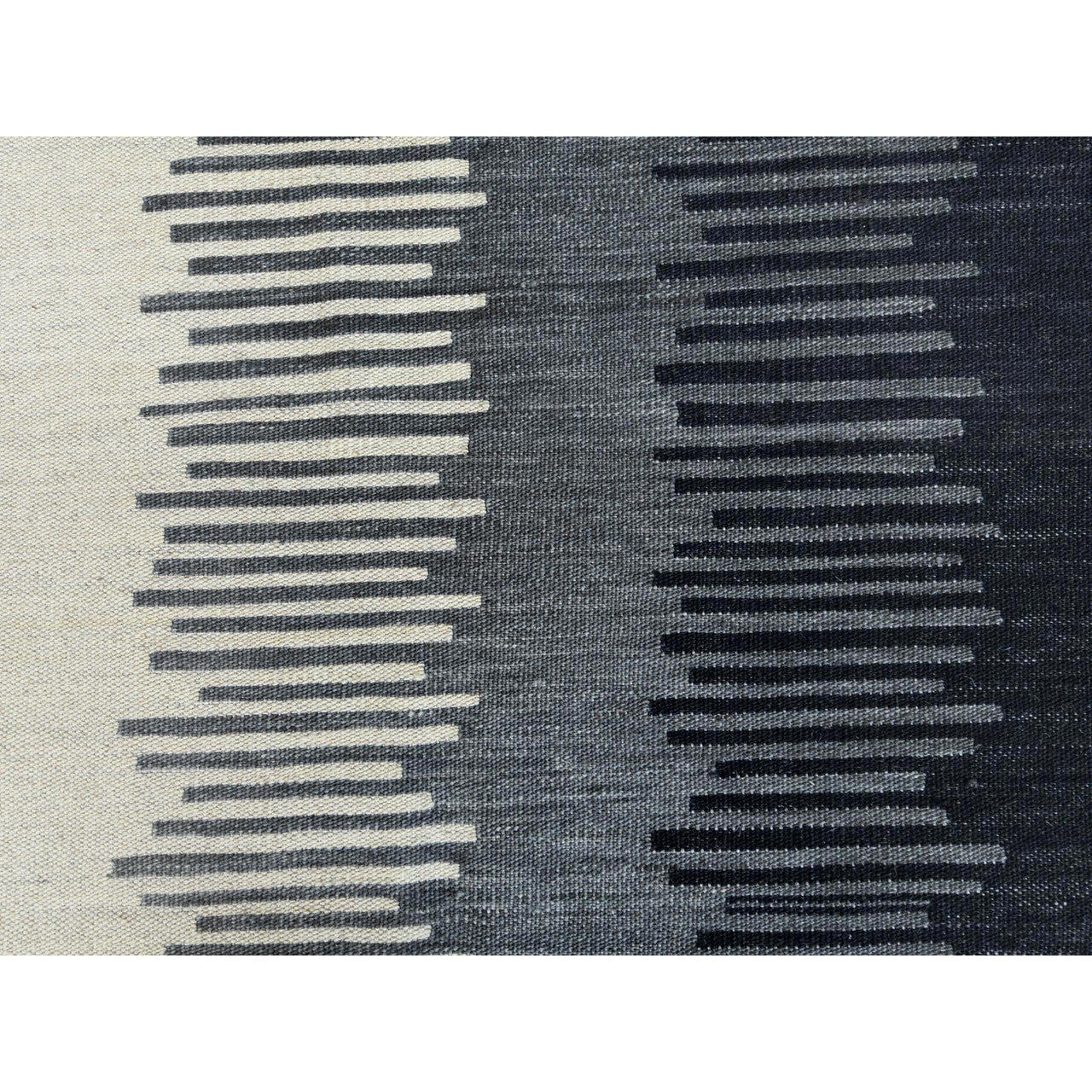 Flat Weave Wool Hand Woven Rug Ivory No Border 6.3X9.0 -O060082