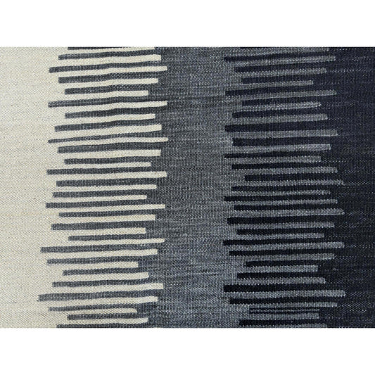 Flat Weave Wool Hand Woven Rug Ivory No Border 6.3X9.0 -O060082
