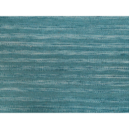 Flat Weave Wool Hand Woven Rug Teal Denim Blue 9.1X12.2 -O060086