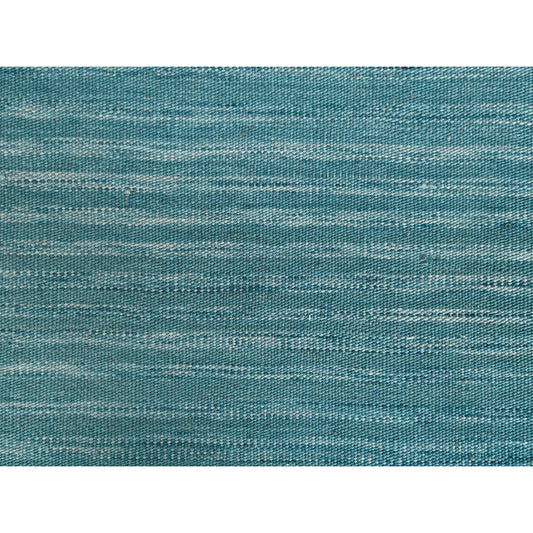 Flat Weave Wool Hand Woven Rug Teal Denim Blue 9.1X12.2 -O060086