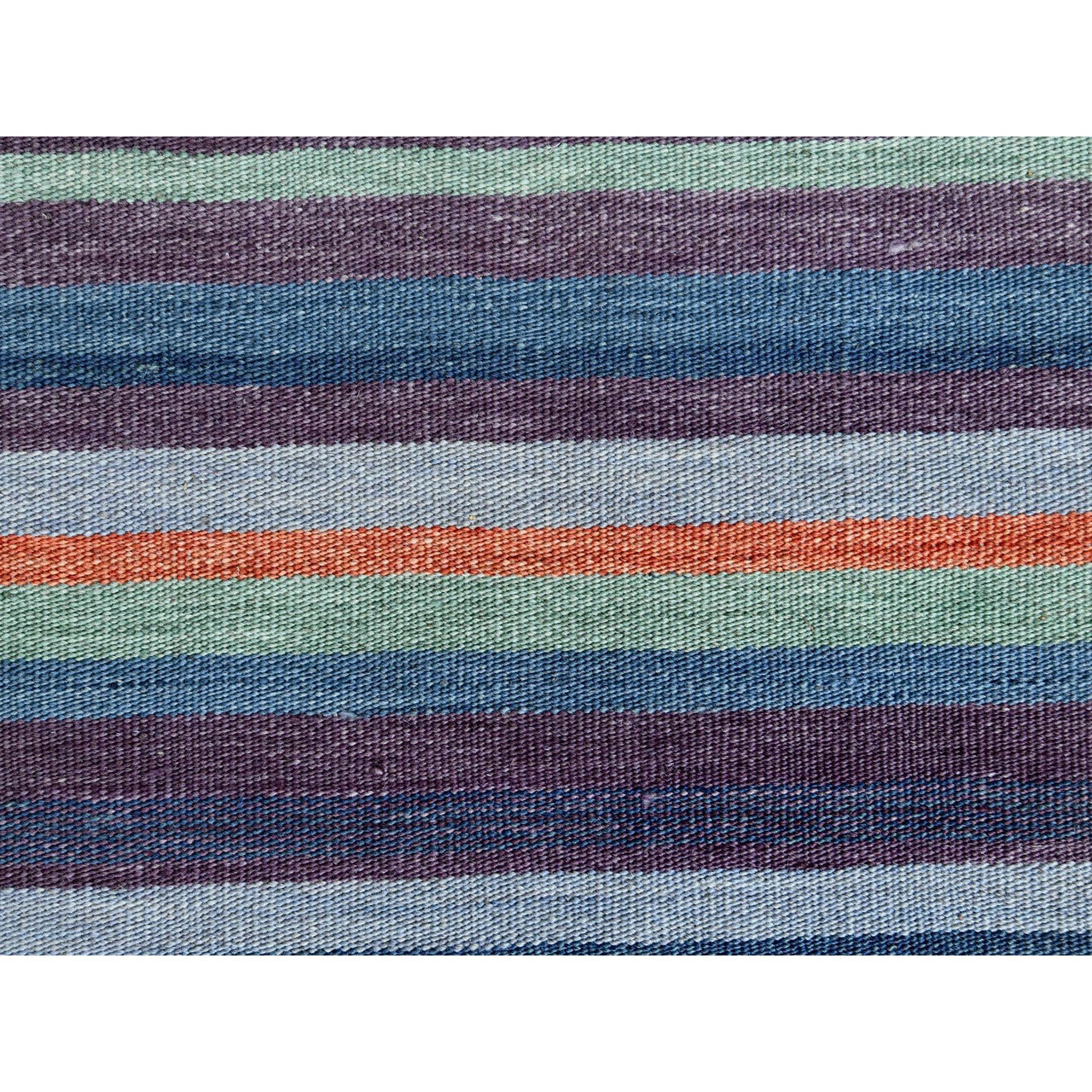 Flat Weave Wool Hand Woven Rug Green No Border 9.3X12.1 -O060091