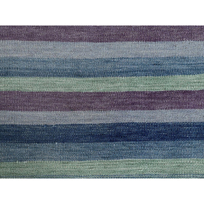 Flat Weave Wool Hand Woven Rug Green No Border 9.4X12.1 -O060092
