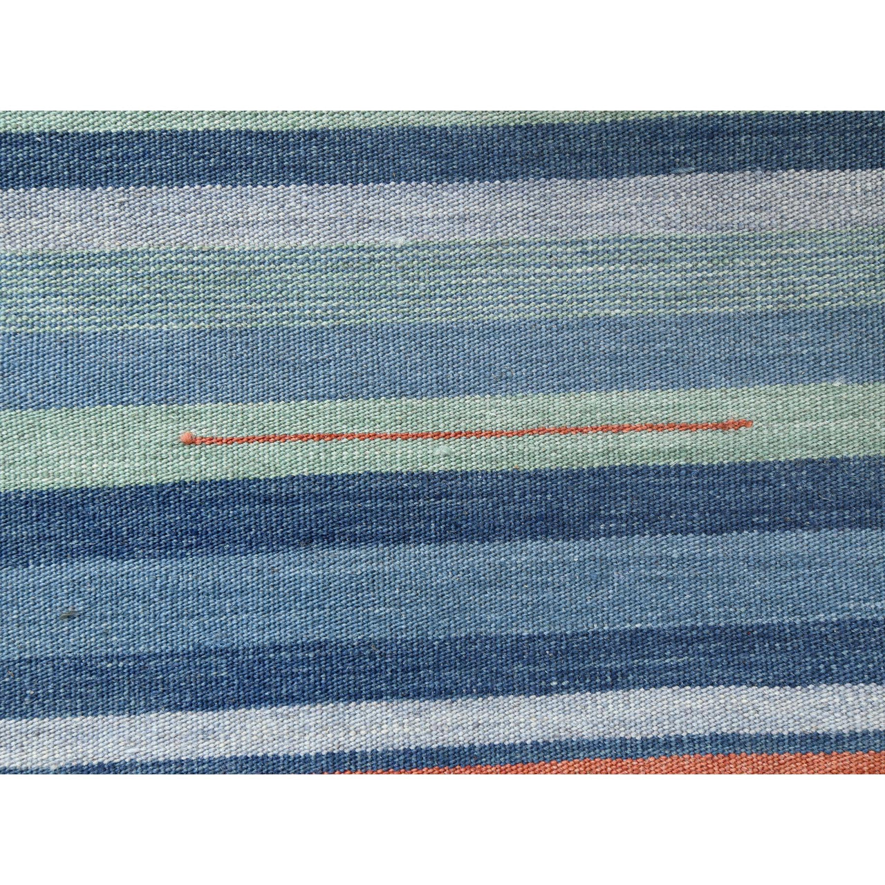 Flat Weave Wool Hand Woven Rug Green No Border 8.3X10.1 -O060094