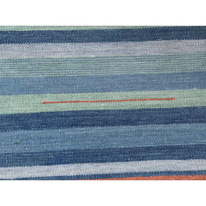 Flat Weave Wool Hand Woven Rug Green No Border 8.3X10.1 -O060094