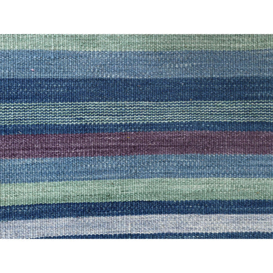 Flat Weave Wool Hand Woven Rug Green No Border 6.3X9.2 -O060096