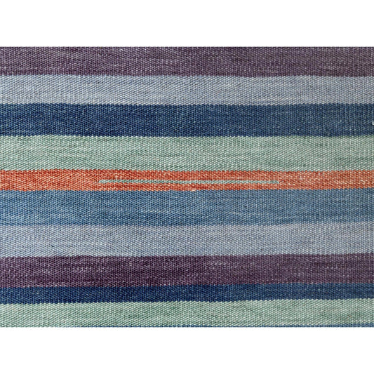 Flat Weave Wool Hand Woven Rug Green No Border 10.4X14.2 -O060097