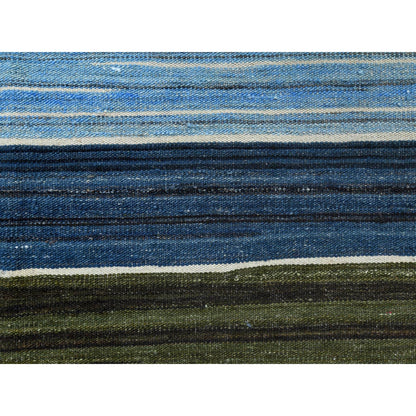 Flat Weave Wool Hand Woven Rug Brown No Border 8.5X9.10 -O060099