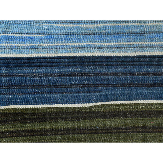 Flat Weave Wool Hand Woven Rug Brown No Border 8.5X9.10 -O060099