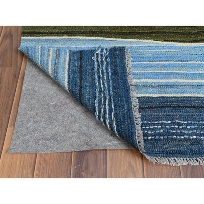 Flat Weave Wool Hand Woven Rug Brown No Border 8.5X9.10 -O060099