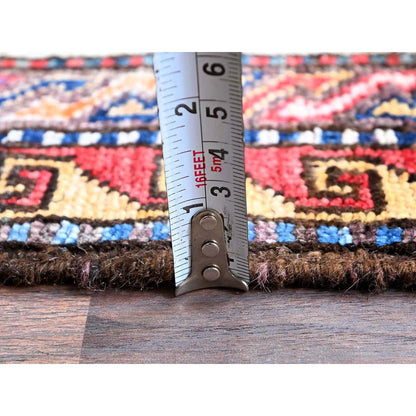 Kazak Wool Hand Knotted Rug Blue 3.11x6.4 -O0600