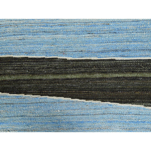 Flat Weave Wool Hand Woven Rug Blue No Border 12.5X15.0 -O060105