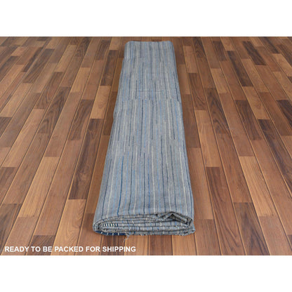 Flat Weave Wool Hand Woven Rug Blue No Border 12.1X15.0 -O060107