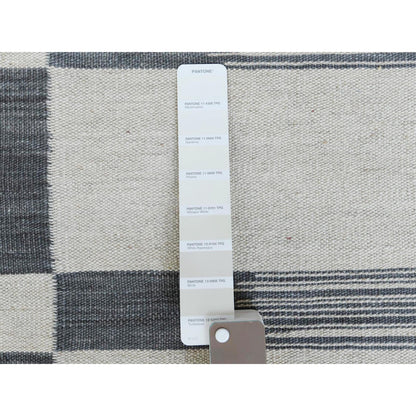 Flat Weave Wool Hand Woven Rug Grey No Border 8.5X10.1 -O060120