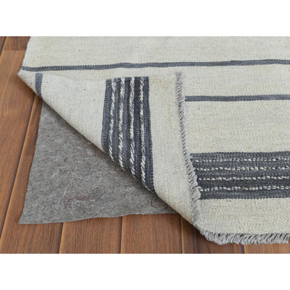 Flat Weave Wool Hand Woven Rug Grey No Border 8.2X9.10 -O060121