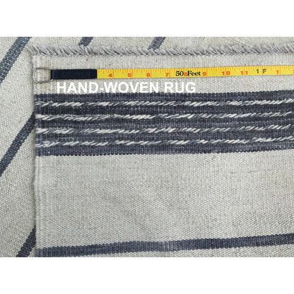 Flat Weave Wool Hand Woven Rug Grey No Border 8.2X9.10 -O060121
