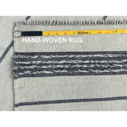 Flat Weave Wool Hand Woven Rug Grey No Border 6.5X9.0 -O060123