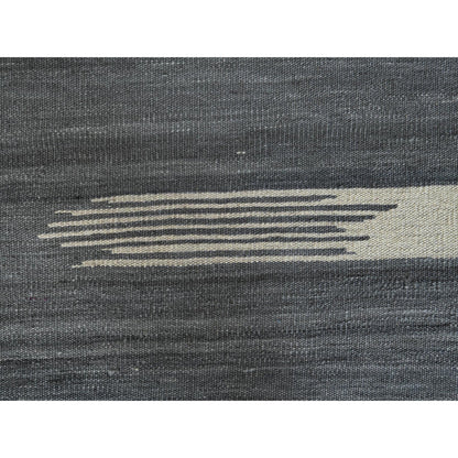 Flat Weave Wool Hand Woven Rug Grey No Border 12.5X14.10 -O060124