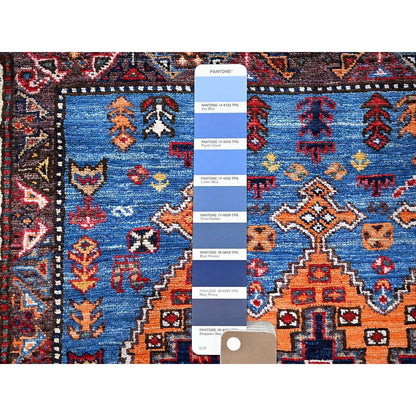 Kazak Wool Hand Knotted Rug Blue 4.2x6.1 -O0601