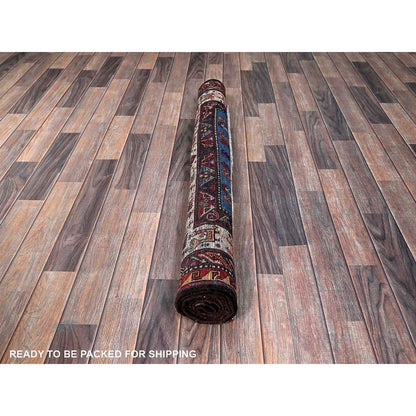 Kazak Wool Hand Knotted Rug Blue 4.2x6.1 -O0601