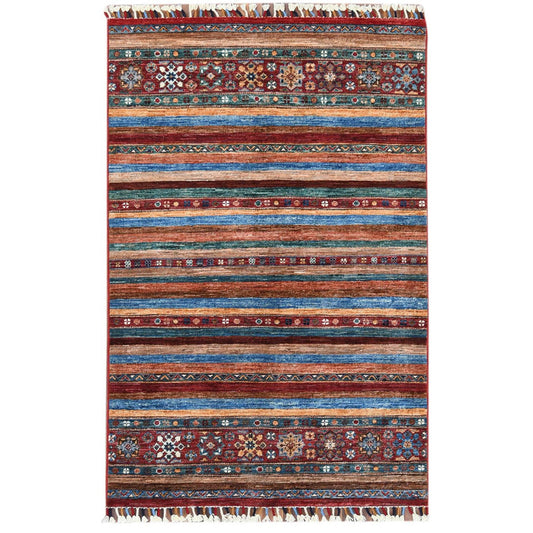 Kazak Wool Hand Knotted Rug Red No Border 3.4X5.0 -O060262