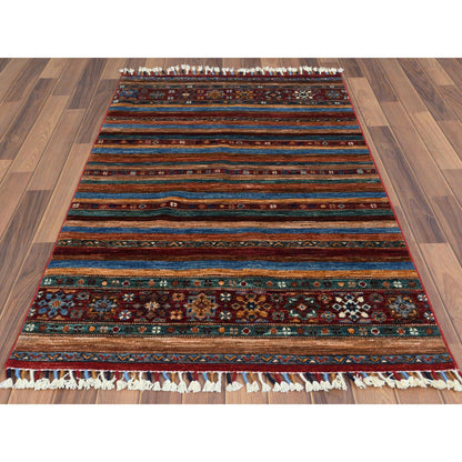Kazak Wool Hand Knotted Rug Red No Border 3.4X5.0 -O060262