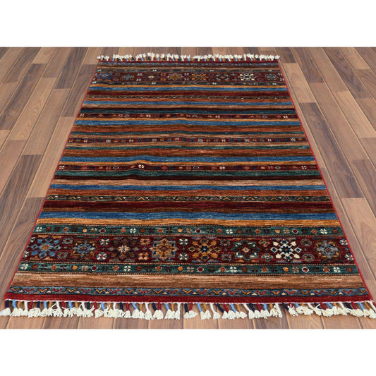 Kazak Wool Hand Knotted Rug Red No Border 3.4X5.0 -O060262