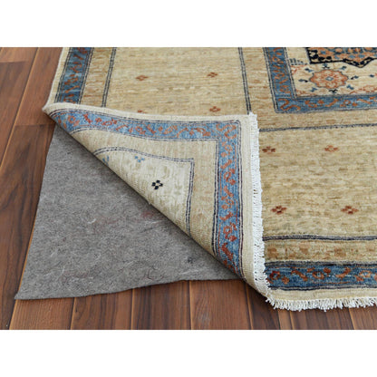 Mamluk Worn Wool Hand Knotted Rug Ivory Ivory 11.9X14.3 -O060282