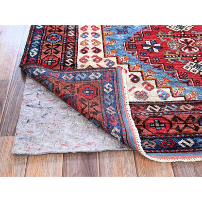 Kazak Wool Hand Knotted Rug Blue 4.2x6.2 -O0602