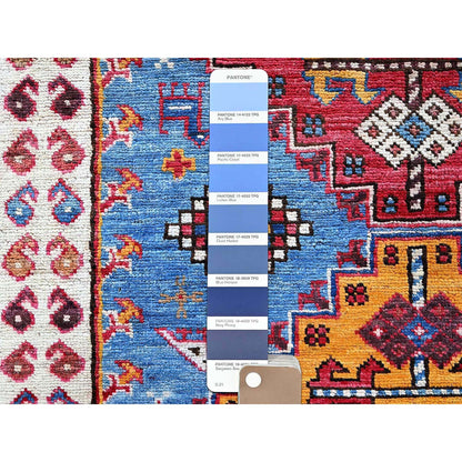 Kazak Wool Hand Knotted Rug Blue 4.2x6.2 -O0602